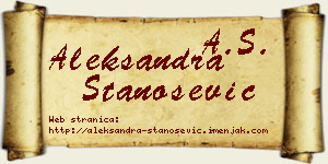 Aleksandra Stanošević vizit kartica